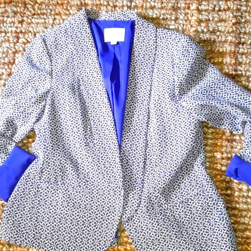 NEW Loft Indigo blue/purple Ikat blazer...